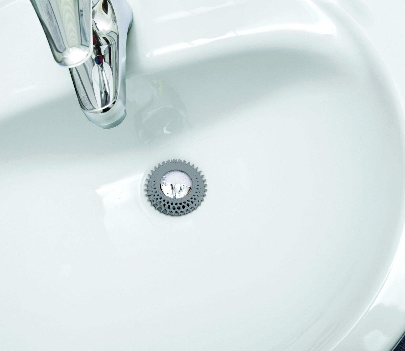 Evriholder Vanity Sink Drain Savers 37-Inch Gray White 12 Pack