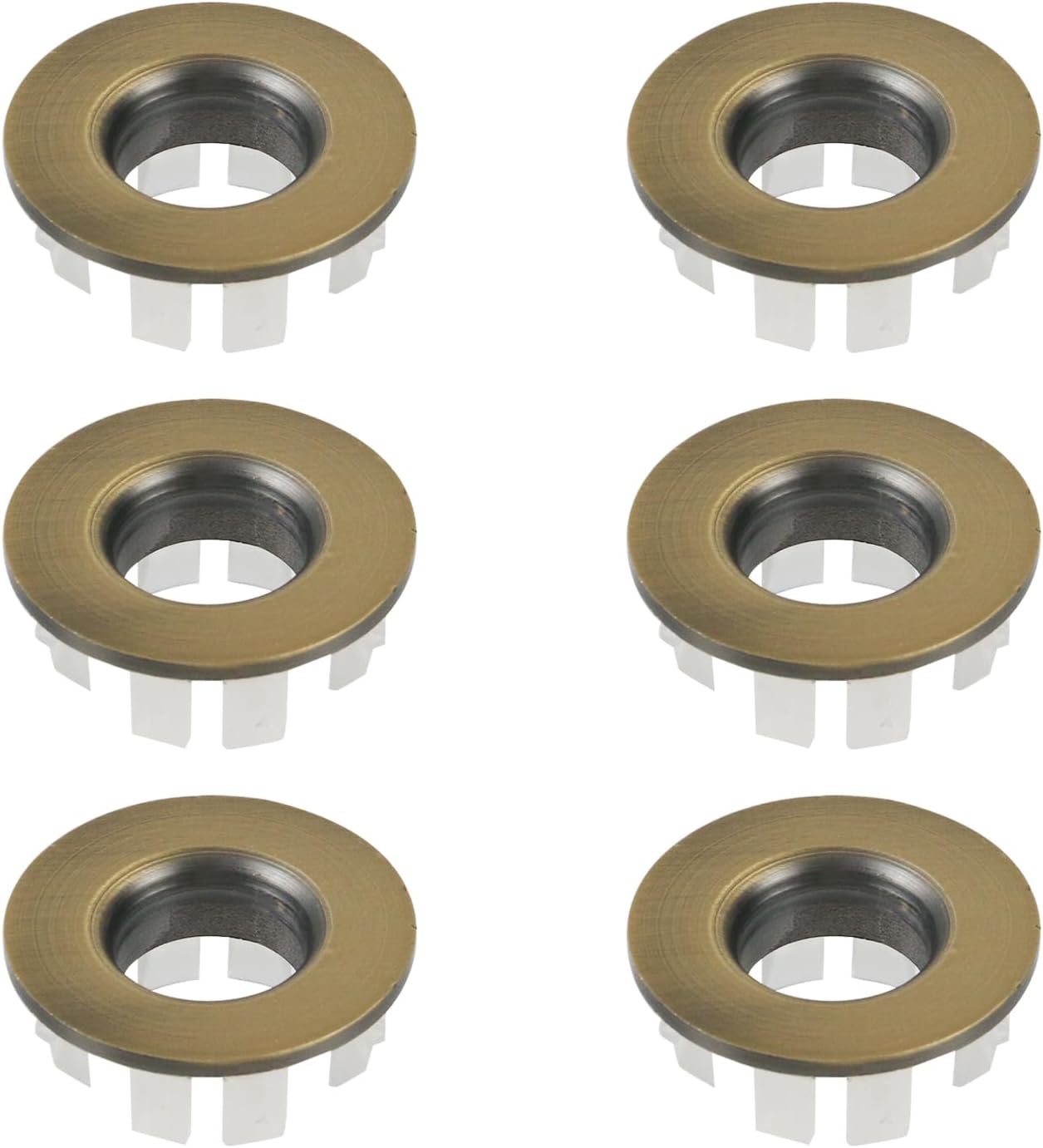 Wealrit 6 Pcs Antique Brass Sink Overflow Covers 1