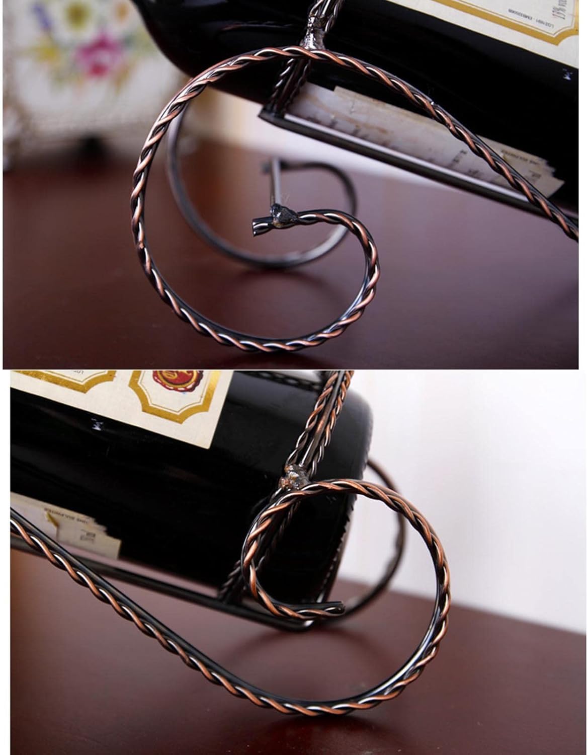JUSHZ Iron Wine Rack Elegant Home Decor
