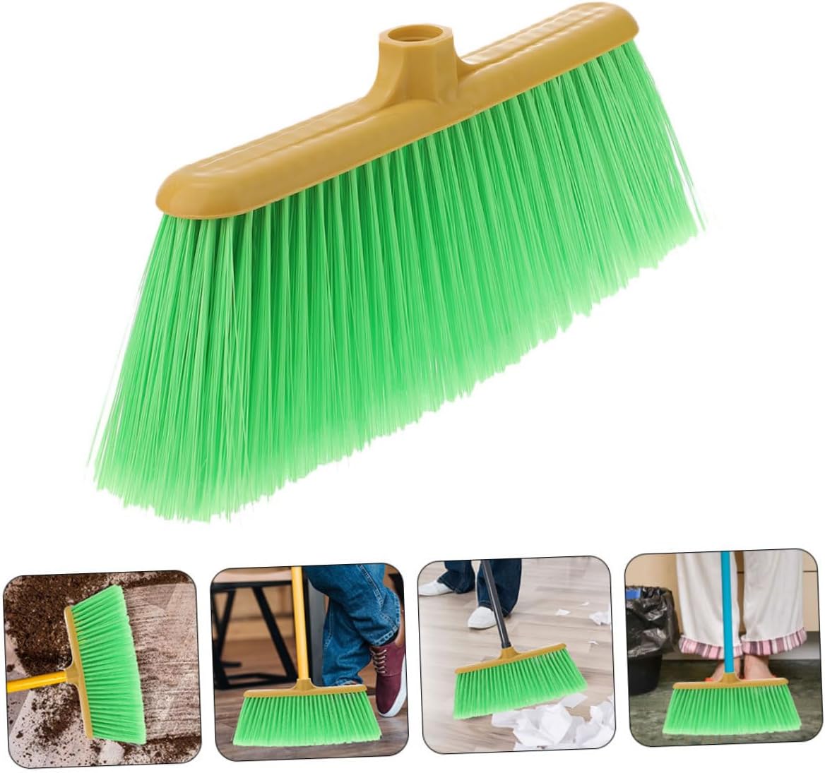 Minkissy 2pcs Durable Plastic Broom Head Replacement