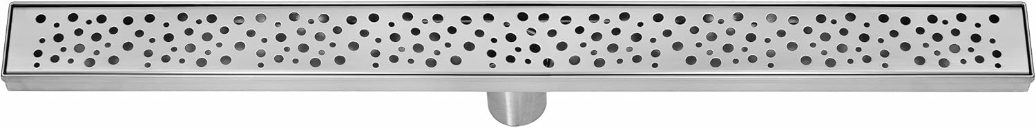 DreamDrains 32 in Linear Shower Drain with Rain Pattern Grate