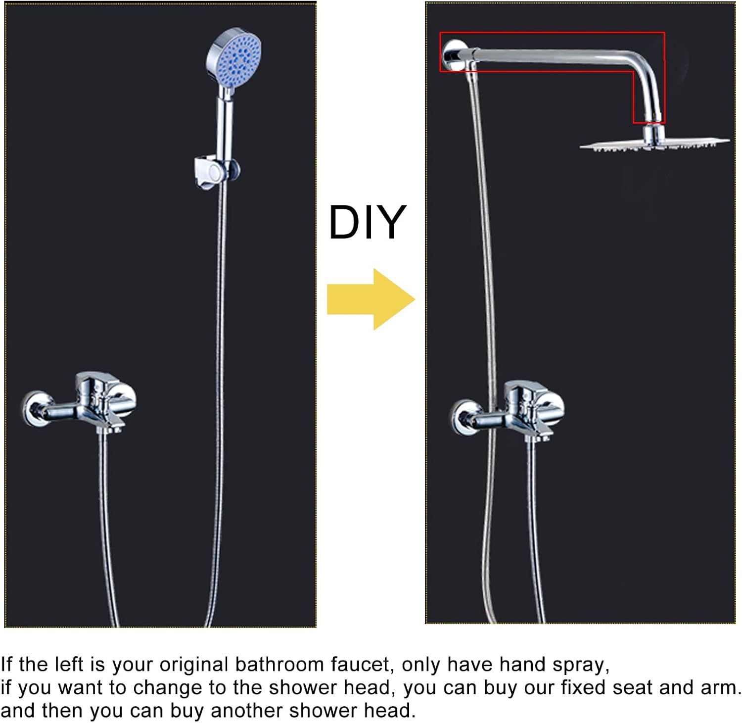 Chrome Copper Shower Arm 16 Inches Right Angle Wall Mount