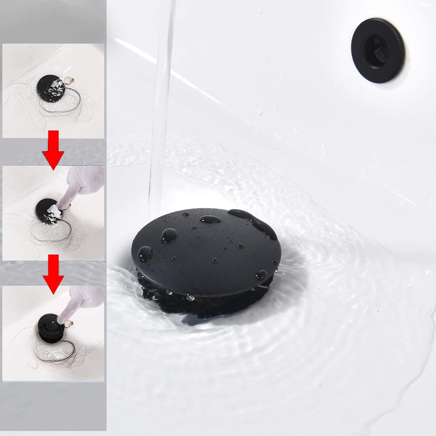 Rockgoya Matte Black Pop Up Drain Stopper