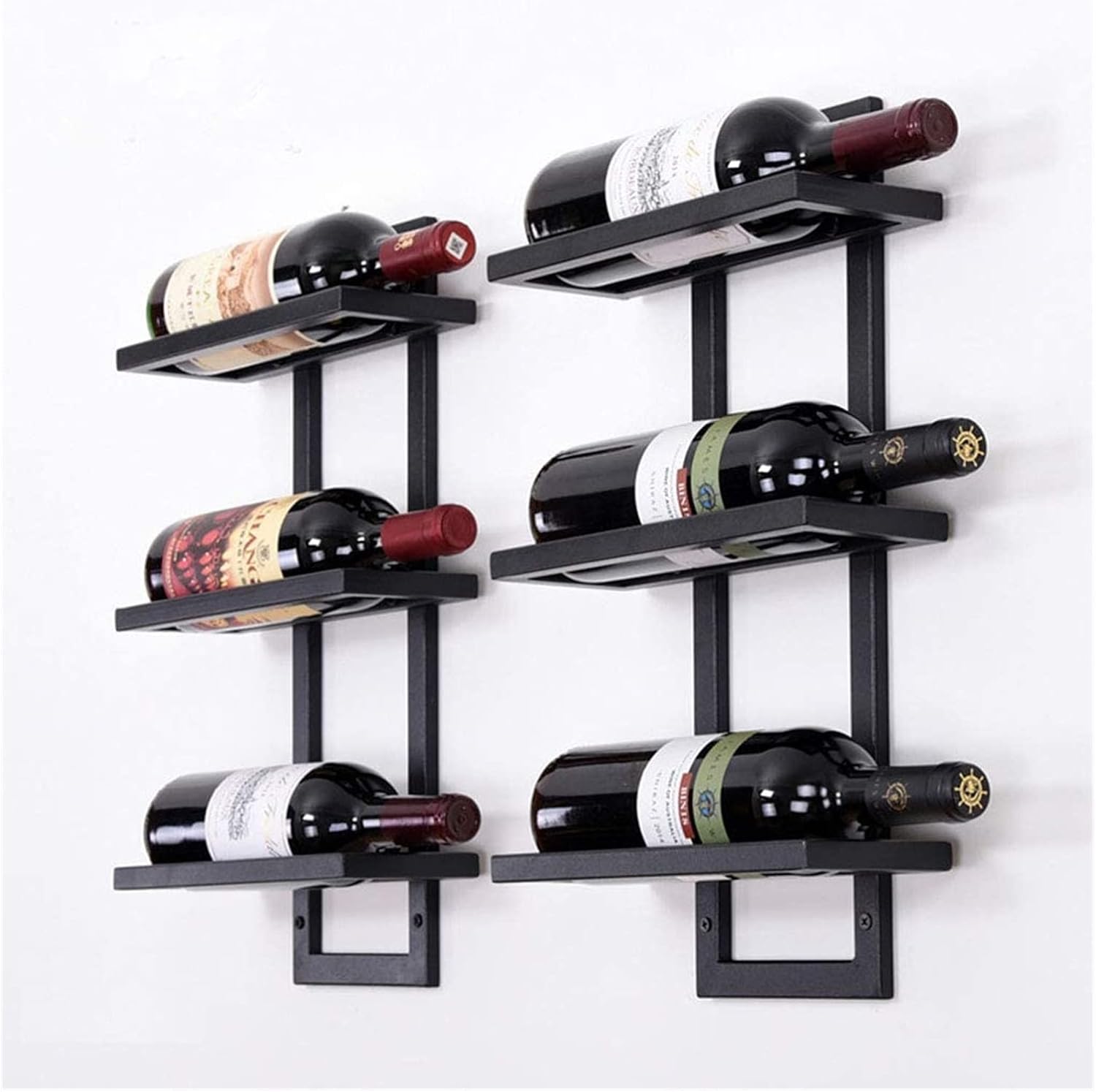 ALDEPO Wine Rack Wall-Mounted Iron Metal Storage