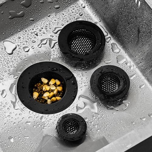 4PCS 304 Stainless Steel Drain Strainer Set with Silver Finish 35 Inch