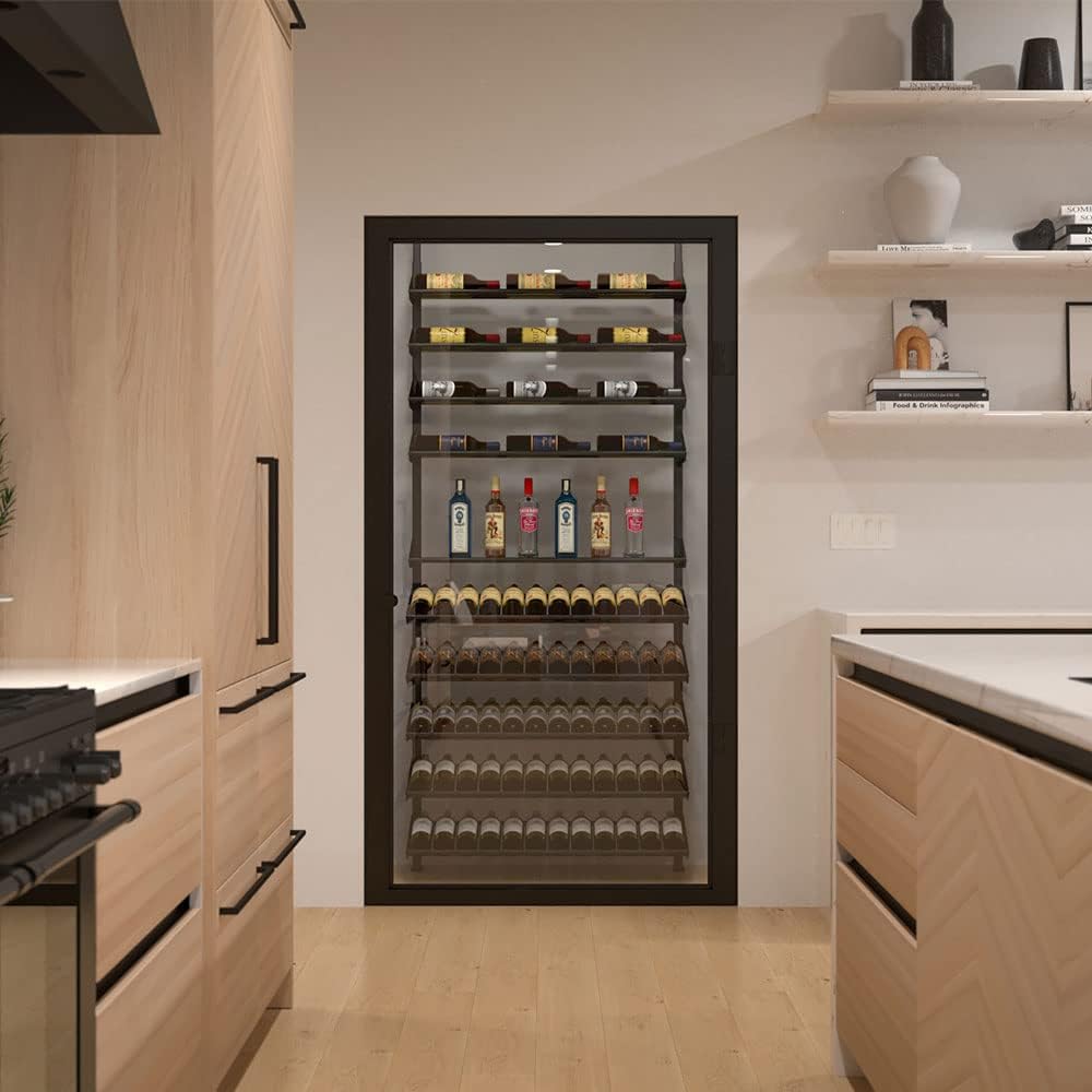 Black Metal Wine Rack - Stores 84 Bottles Modular Design