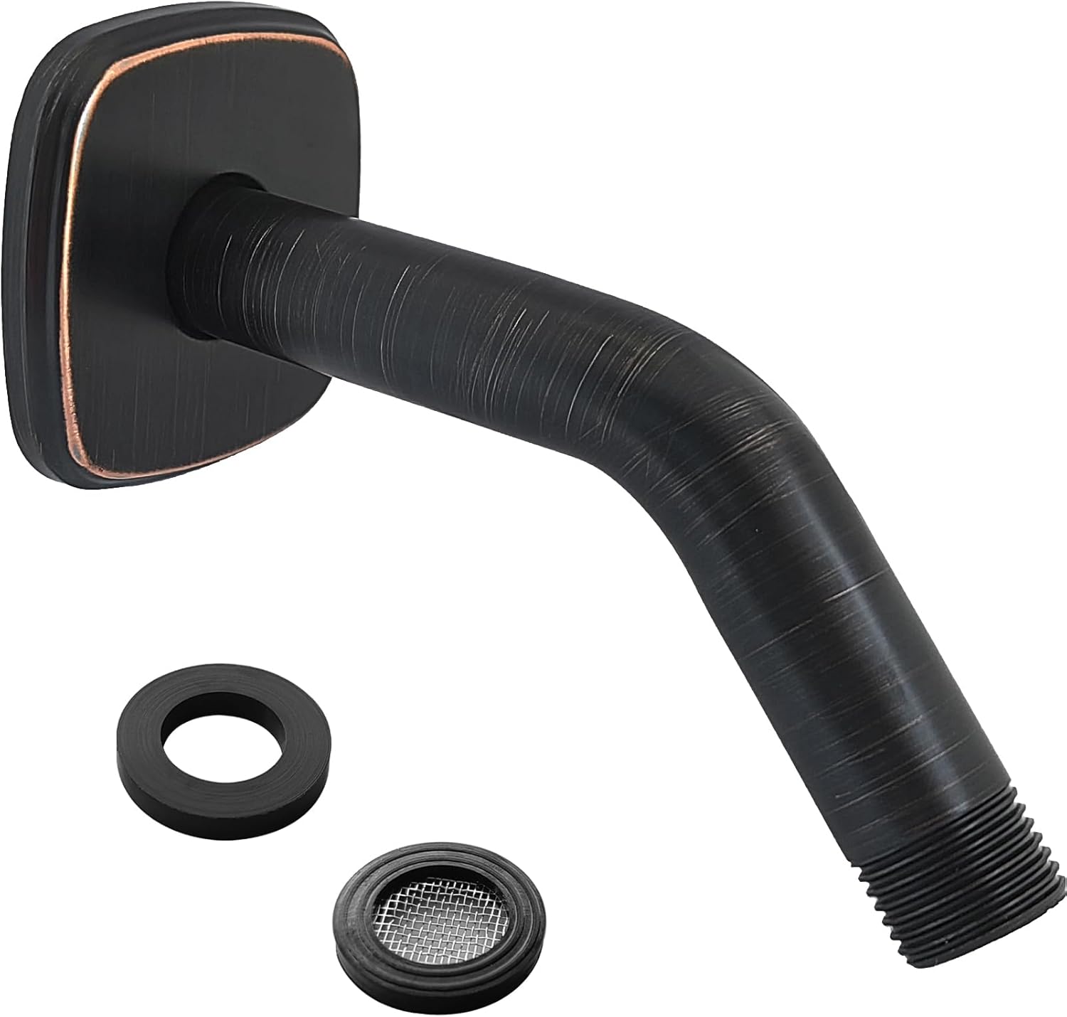 Oil Rubbed Bronze Angled Shower Arm with Flange 6 Inch 1