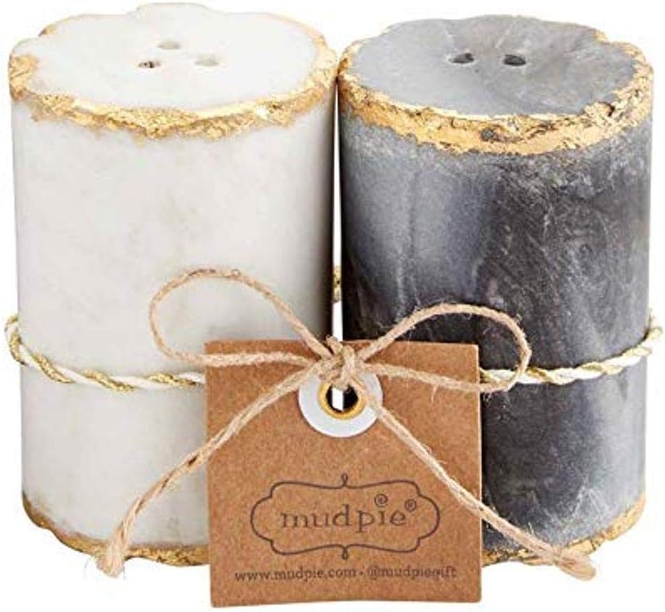 Mud Pie Marble Salt and Pepper Shaker Set