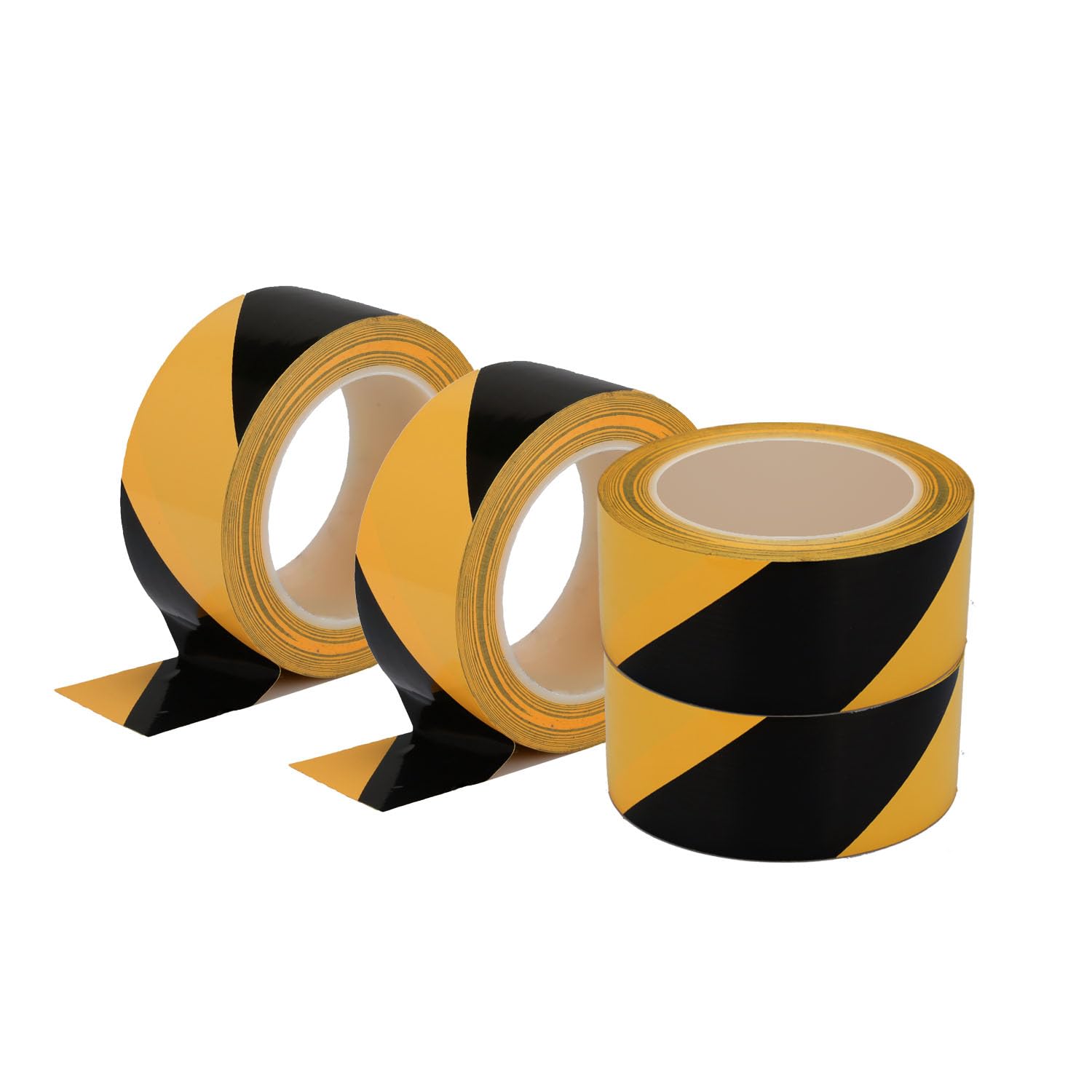 LeaGerous Yellow-Black Safety Warning Tape 2x36 Yards 4 Rolls