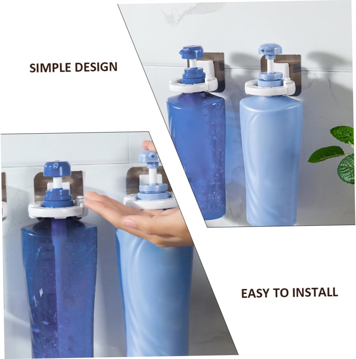 PRETYZOOM 3Pcs Adhesive Shower Gel Holders Wall Mounted Storage Racks