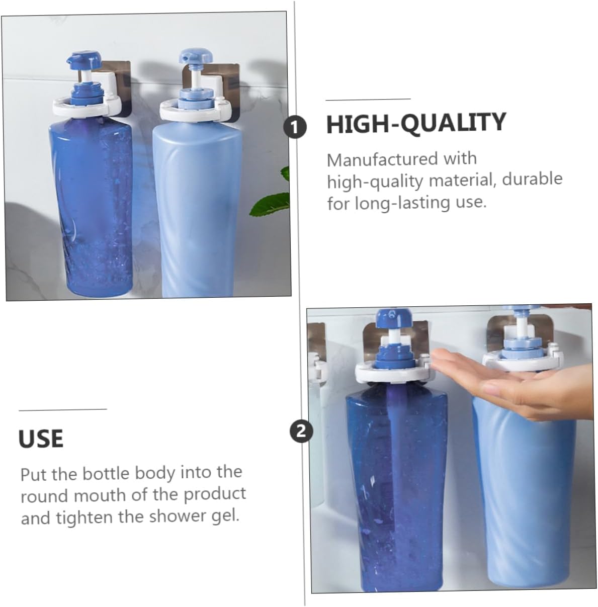 FONDOTIN 3pcs Wall-Mounted Shower Gel Bottle Holder
