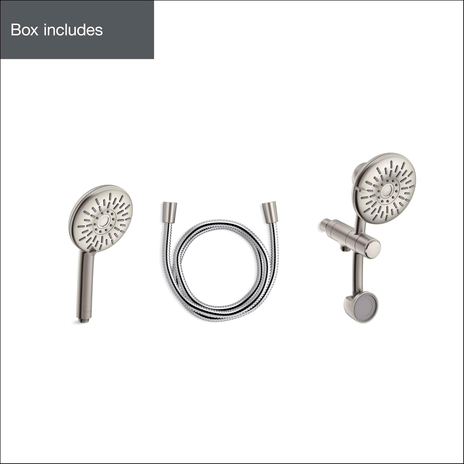 KOHLER Freespin Bellerose 3-Spray Dual Wall Mount Fixed Handheld Shower Head