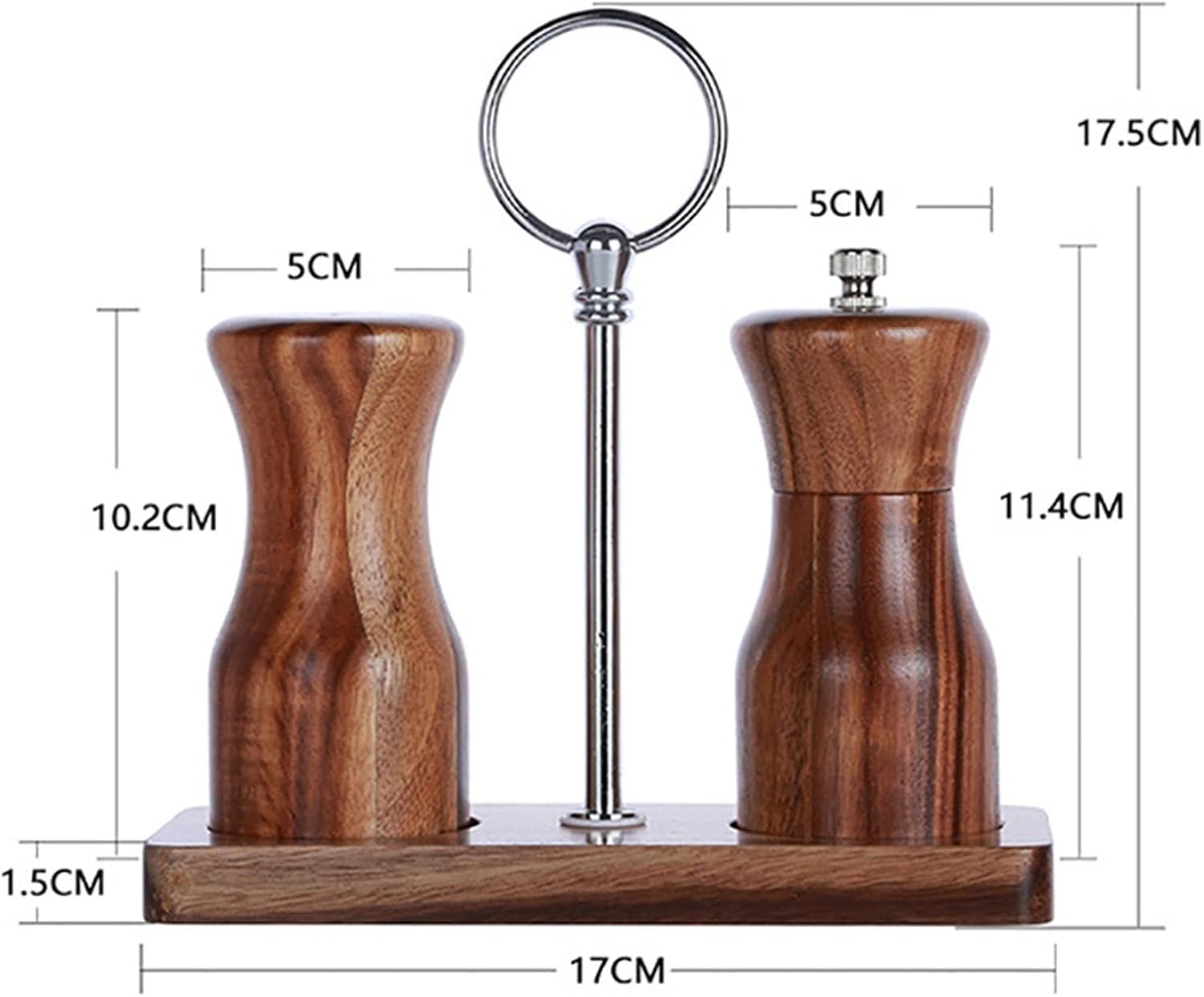Wooden Spice Grinder Set - Salt and Pepper Shaker