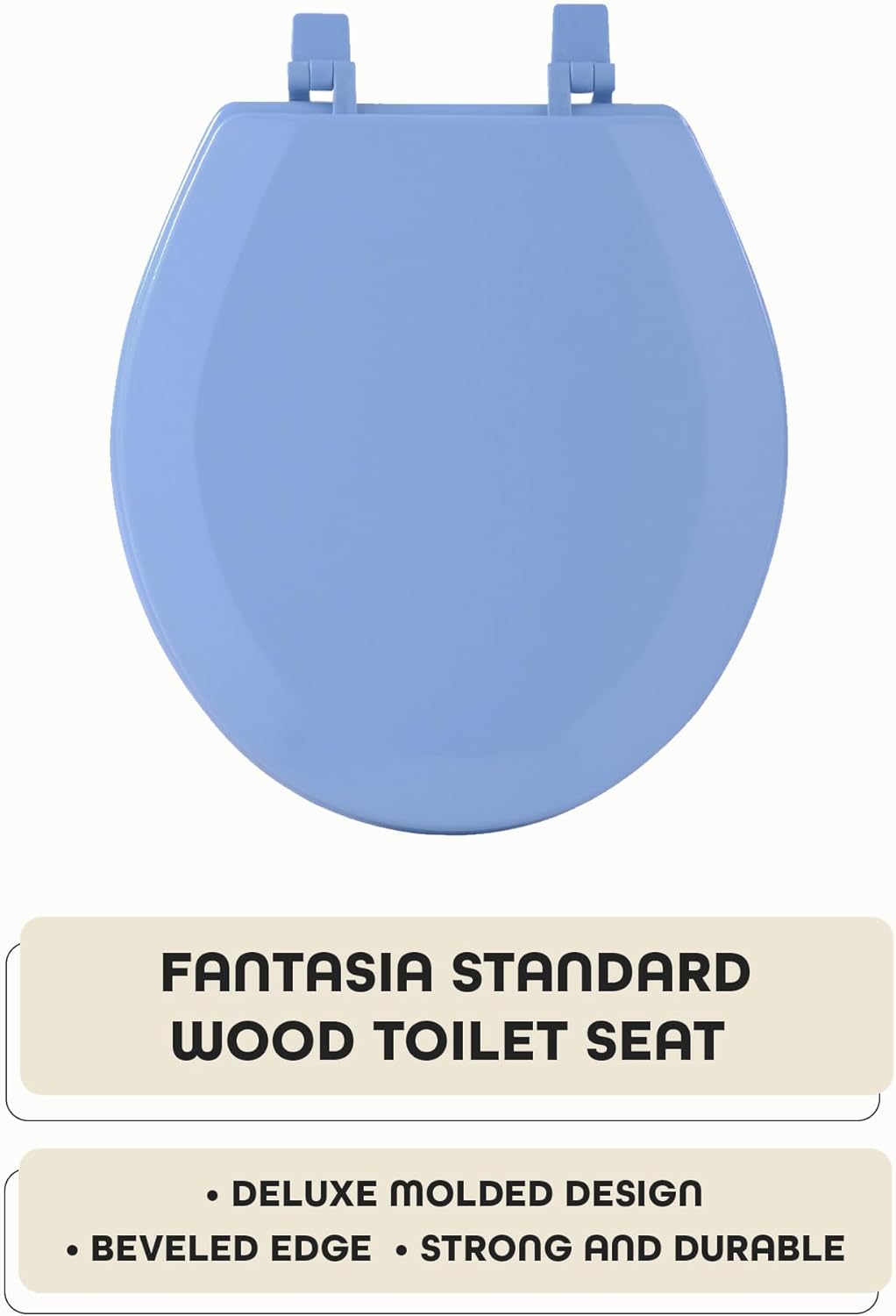 Fantasia Standard Wood Toilet Seat - 17 Inch Light Blue