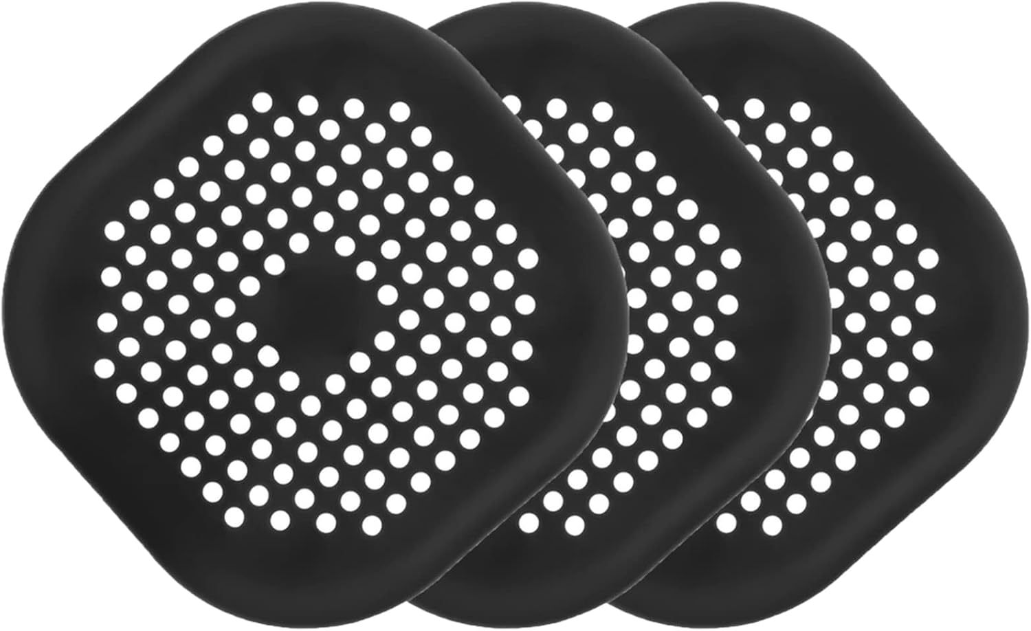 QSCFKL Shower Drain Hair Catcher 3PACK Black