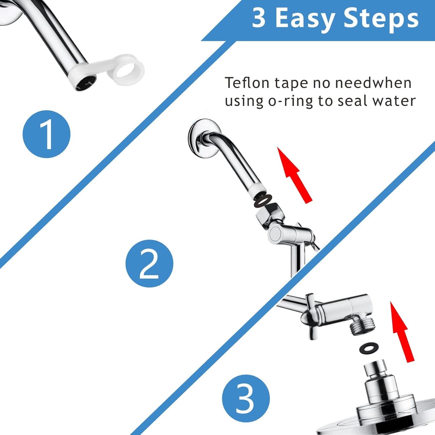 Nuodan 11 Inch Solid Brass Shower Arm with Universal Connection and Chrome Finish