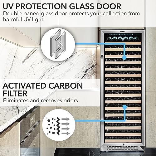 Whynter 164-Bottle Dual Zone Wine Cooler with Display Shelf