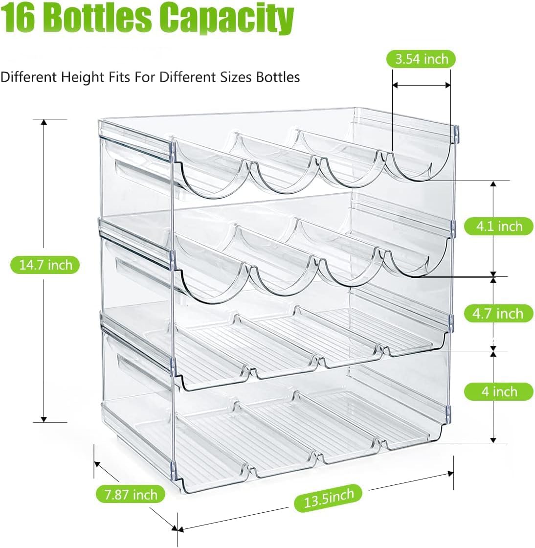 AKALOL 4-Pack Water Bottle Organizer for Cabinet