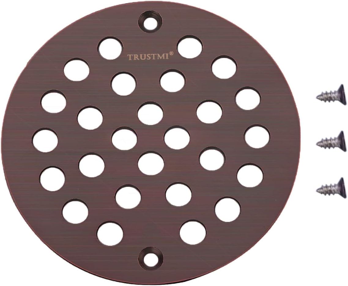 TRUSTMI 4 Inch Screw-in Shower Drain Cover Oil Rubbed Bronze