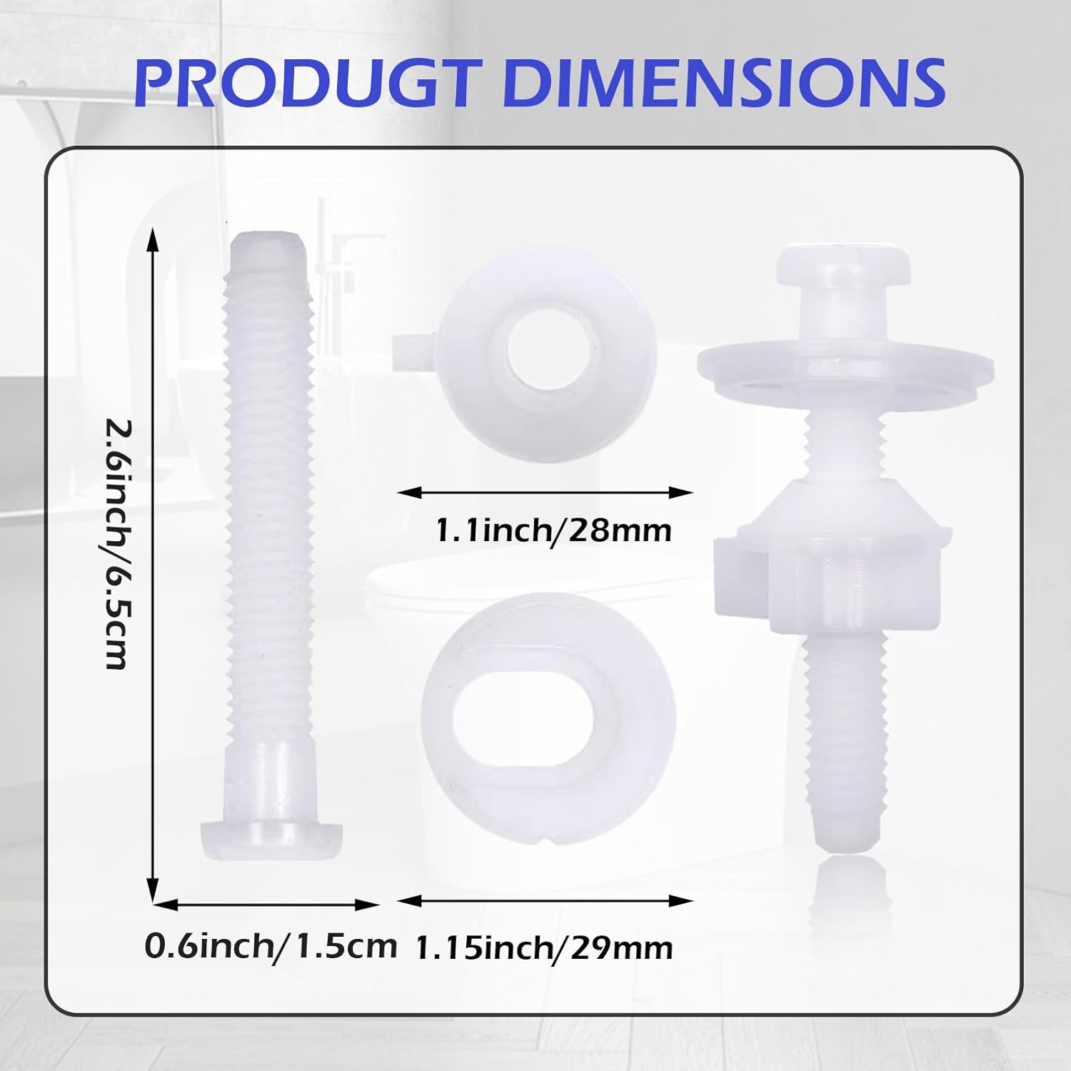Wuffove Toilet Seat Screws Replacement Kit 4 Pieces