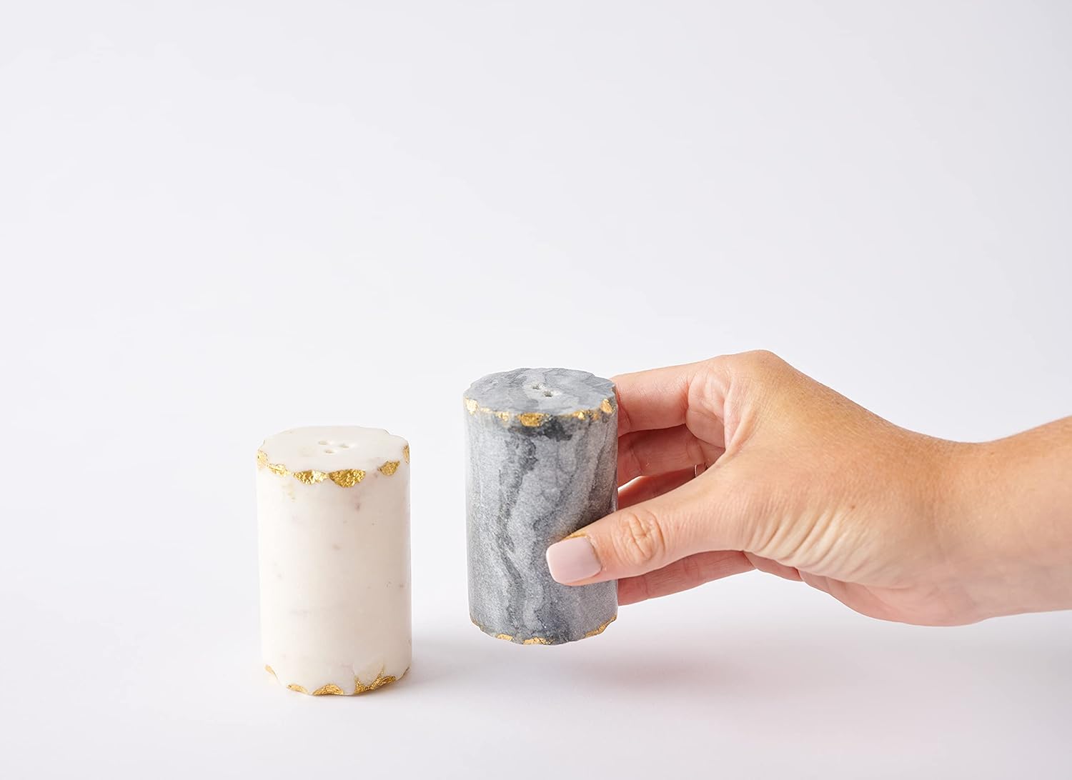 Mud Pie Marble Salt and Pepper Shaker Set