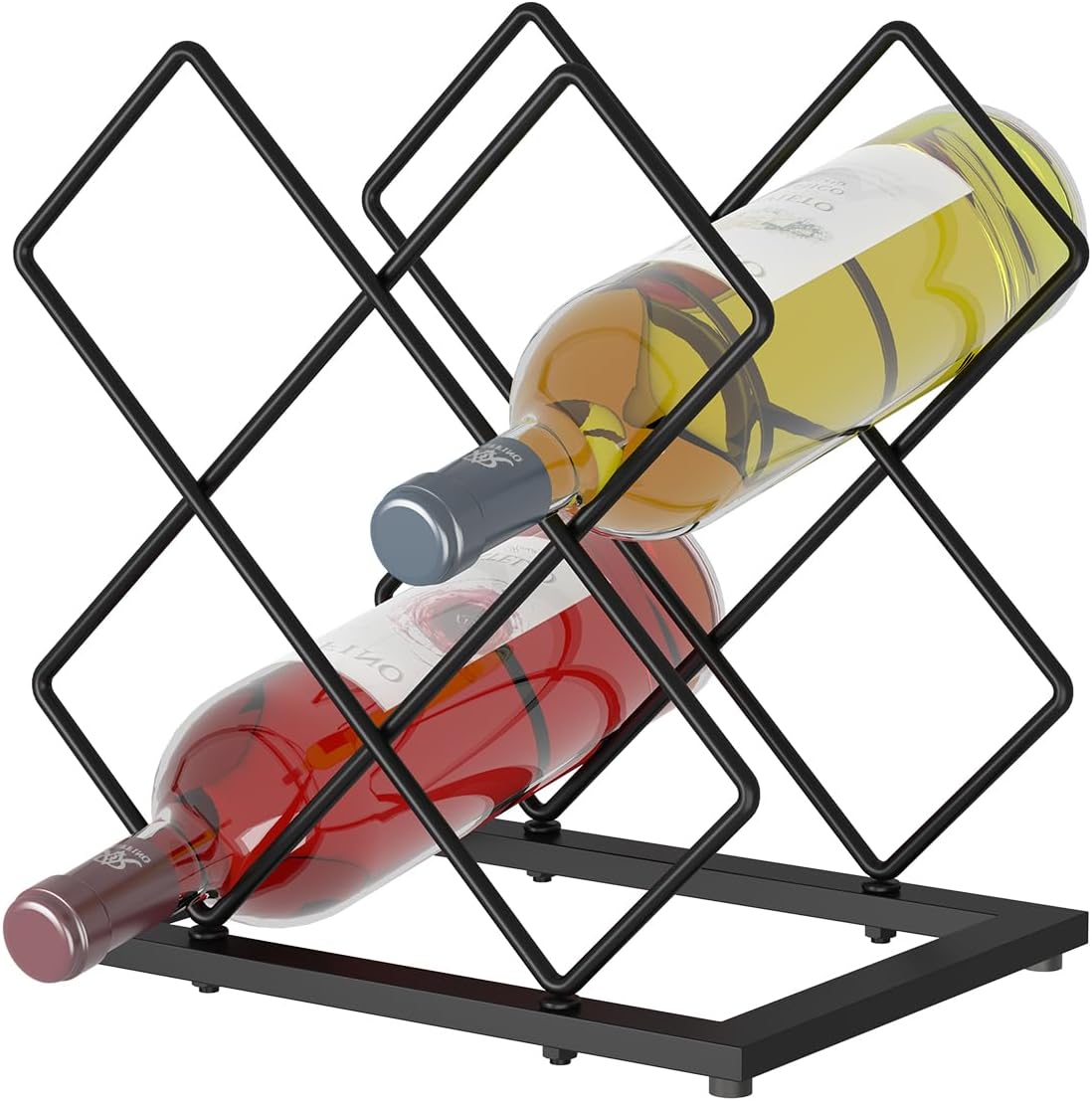 KOKSTOP 6-Bottle Countertop Wine Rack Modern Black Metal Holder