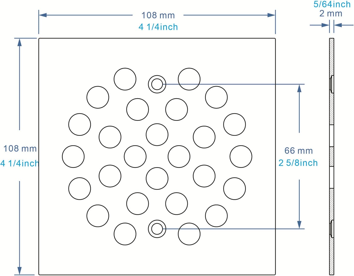Bropury Square 4-14 Inch Screw-in Drain Cover