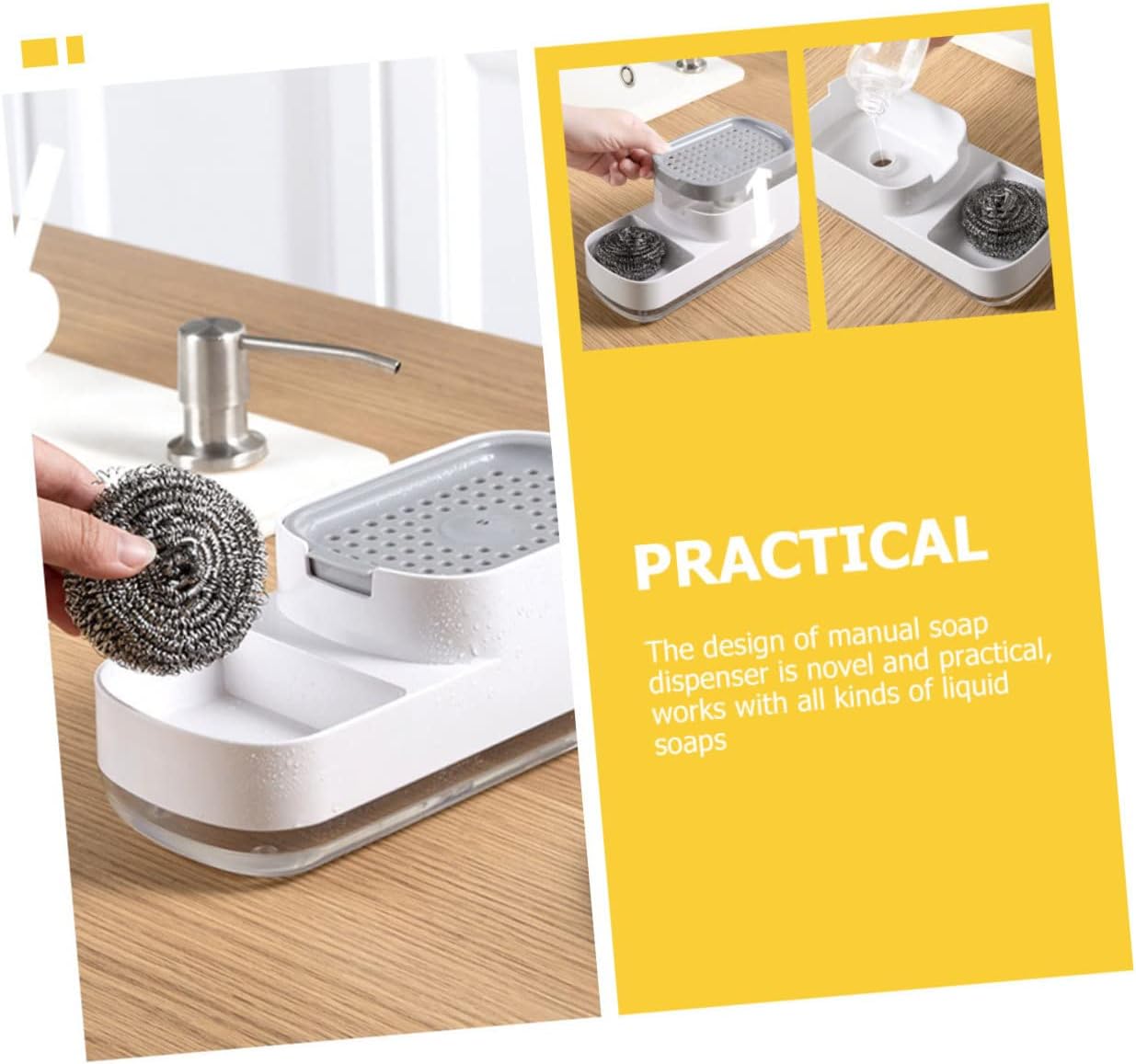 GLEAVI Large Capacity Soap Dispenser for Kitchen