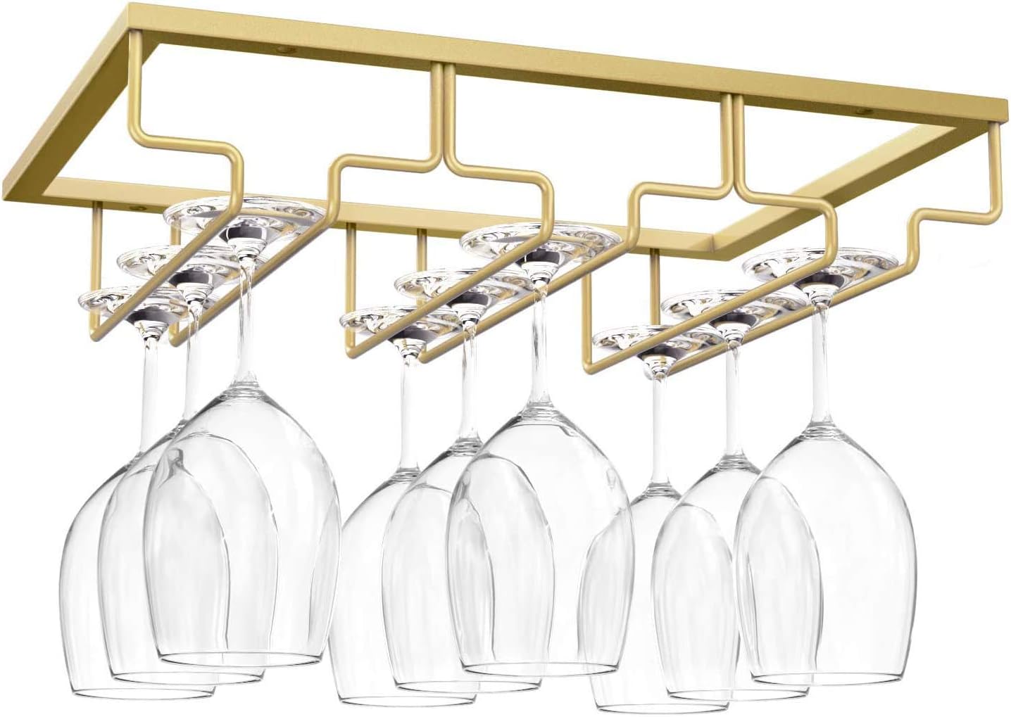 MATILODI Wine Glass Rack Gold 3 Rows