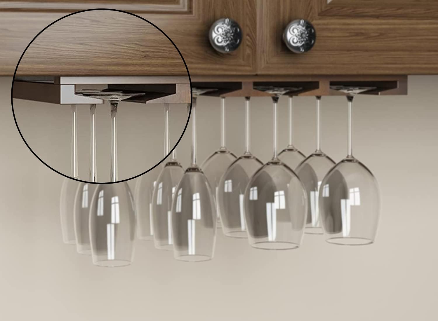 Rustic State 4 Sectional Wine Glass Rack - 12 Glasses Storage