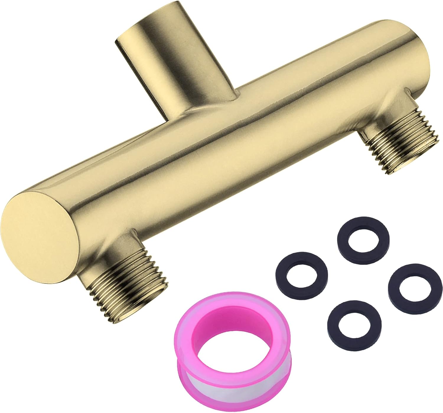 TRUSTMI Double Shower Head Manifold Splitter 2 Way Brushed Gold