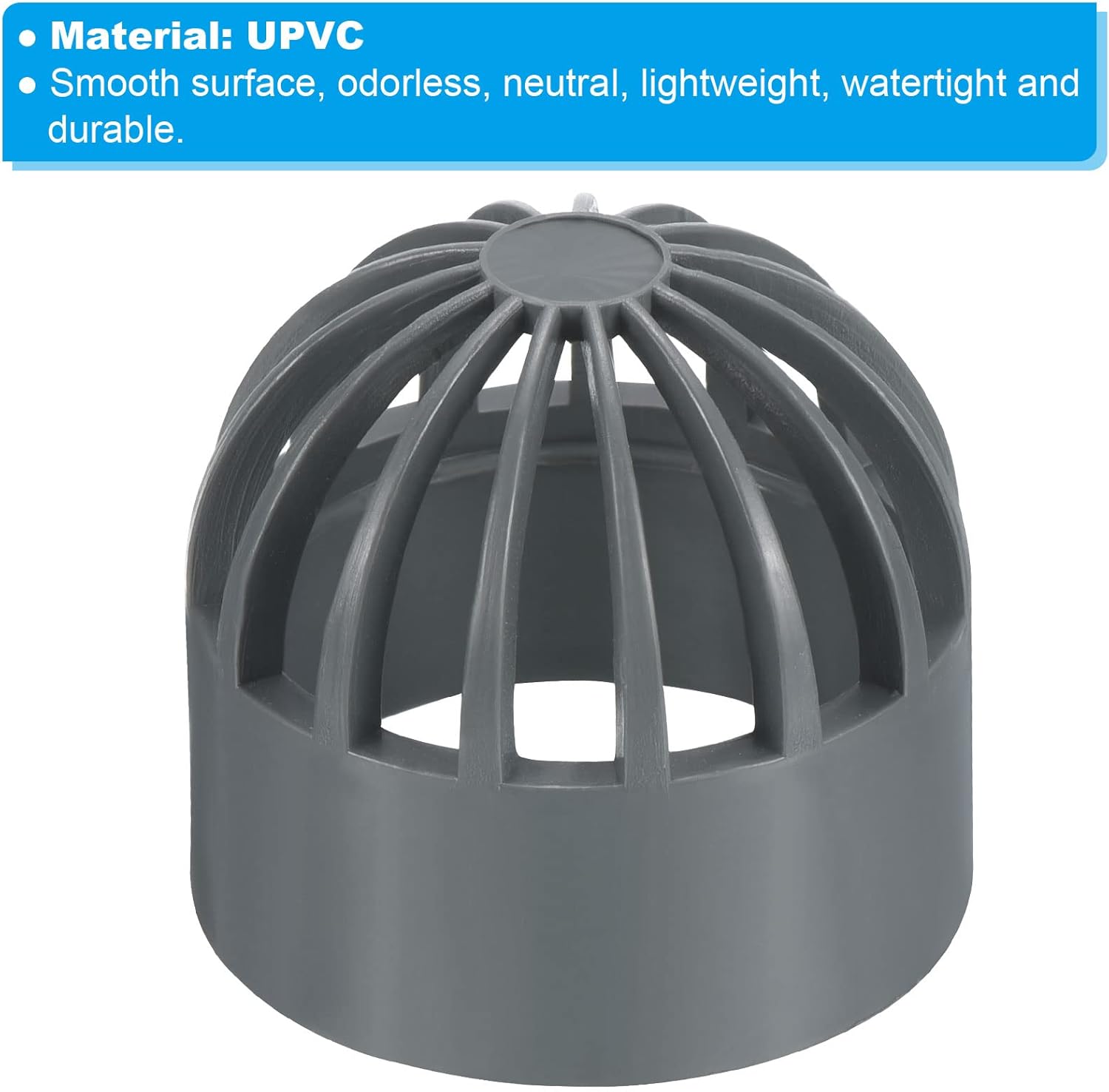 PATIKIL 40mm ID Round Drain Grate Cover UPVC Gray