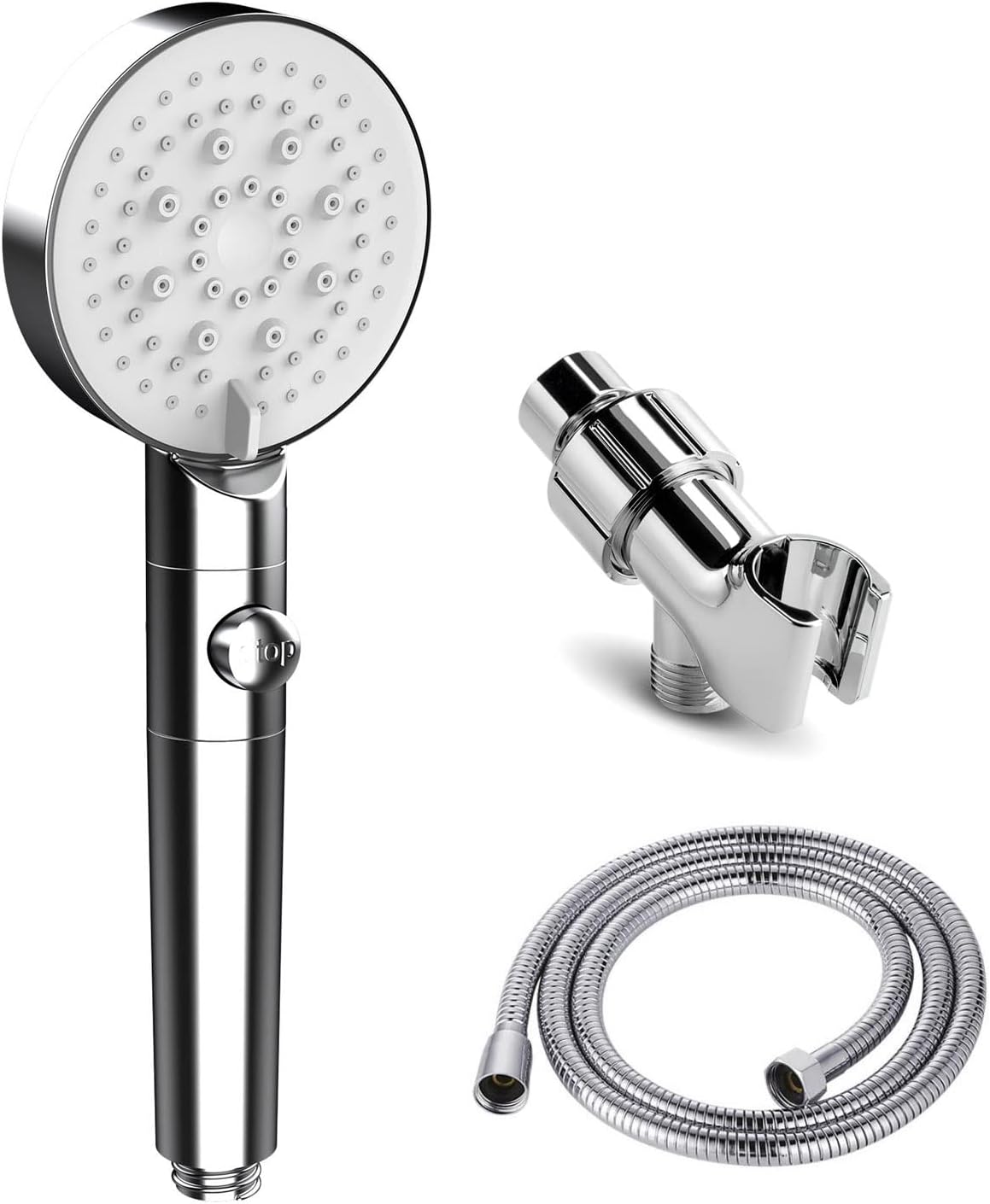 6 Function Handheld Shower Head with 59 Inch Hose Bracket