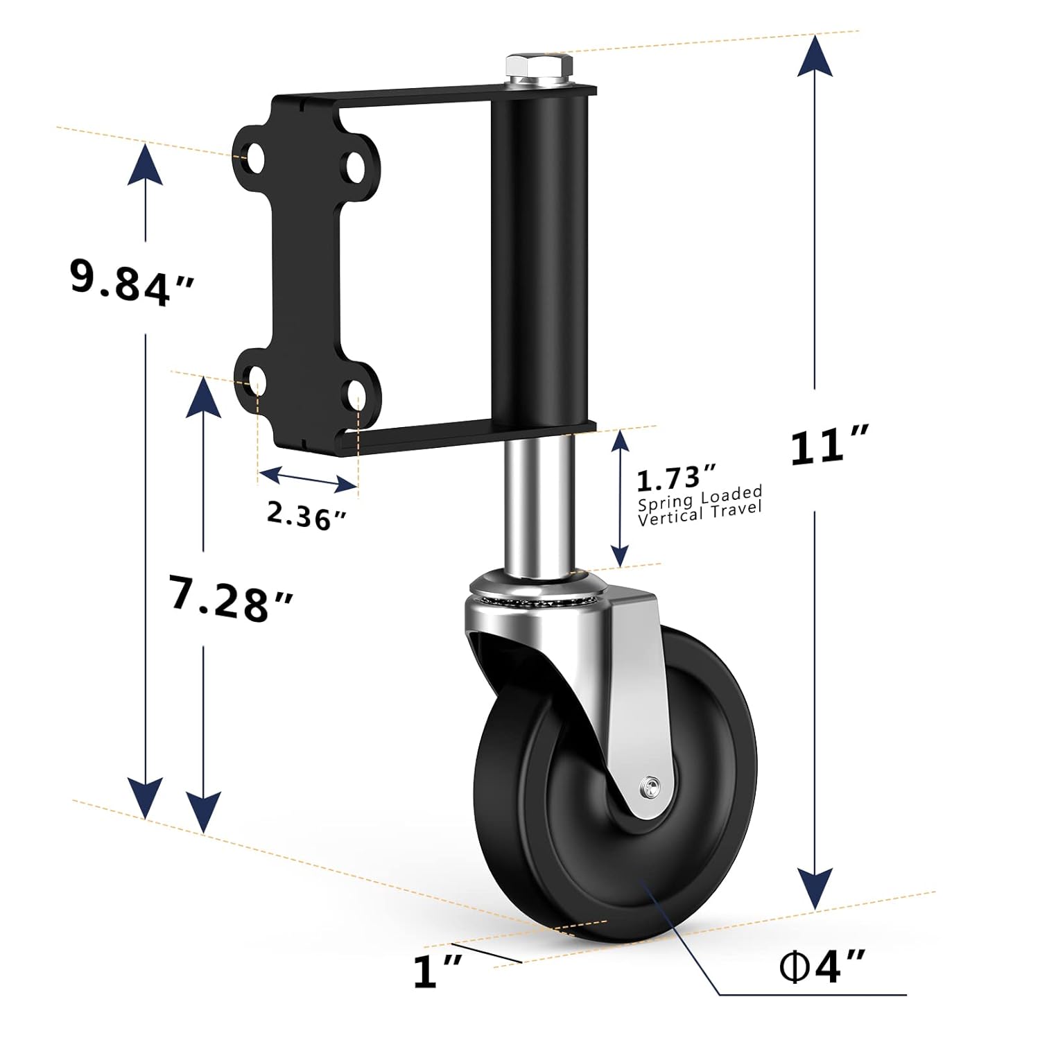 Ronlap Heavy Duty Gate Wheels 220 Lbs 4 Inches Black 2 Pack 1
