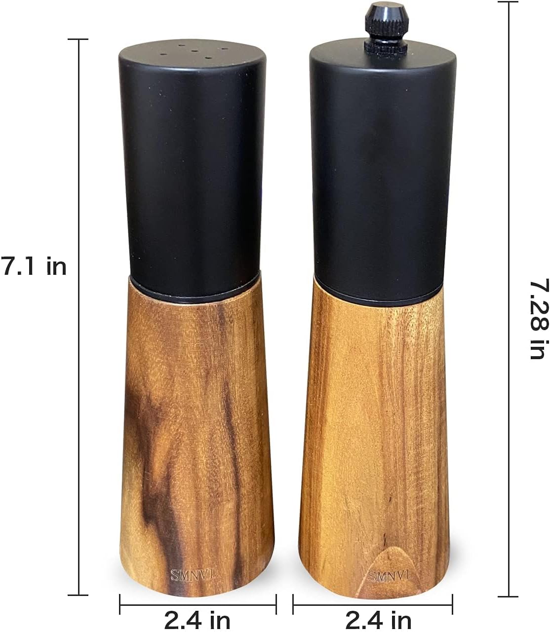 SMNVL Wood Salt and Pepper Grinder Set 2 Pack