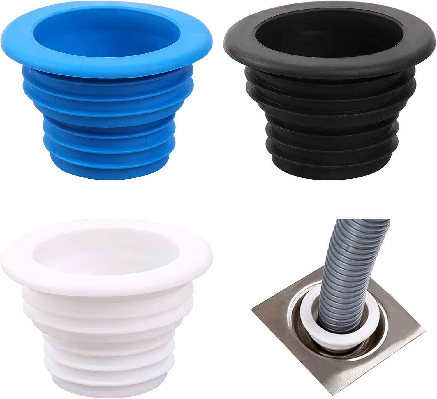 3Pcs Silicone Drain Plug for Universal Fit Drain Hose
