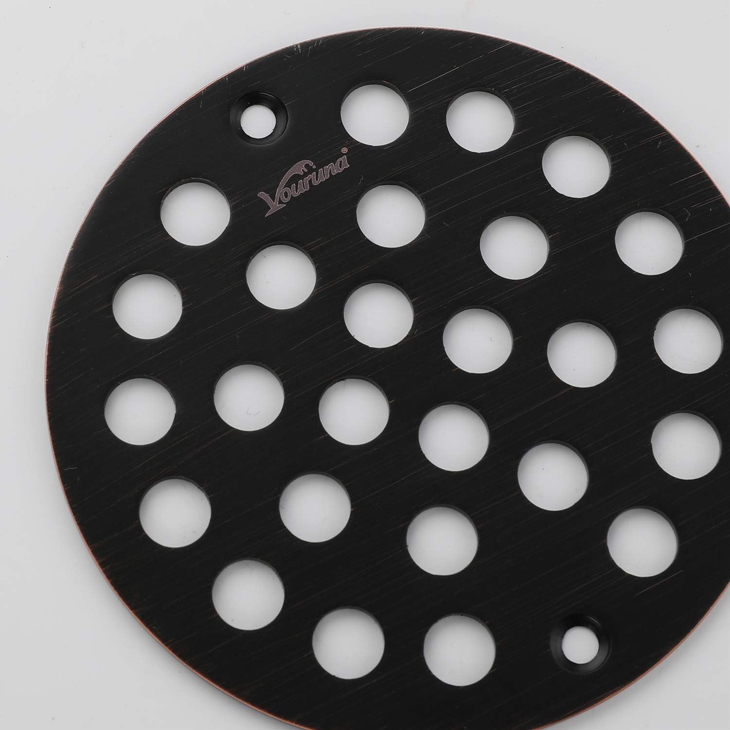 4-Inch Screw-in Shower Strainer Drain Cover Replacement - Oil Rubbed Bronze