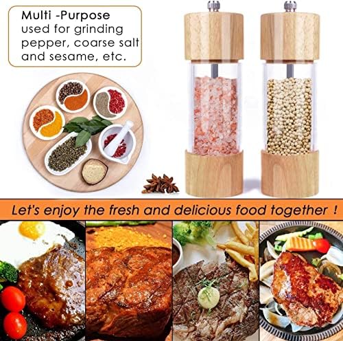 Wooden Salt and Pepper Grinder Set 2-Pack