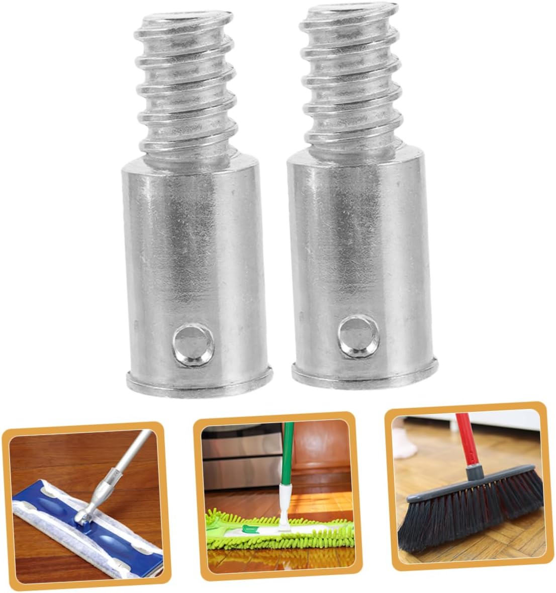 25mm Aluminum Alloy Broom Handle Adapter 2 Pcs