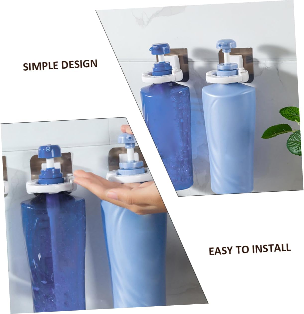 FONDOTIN 3pcs Wall-Mounted Shower Gel Bottle Holder