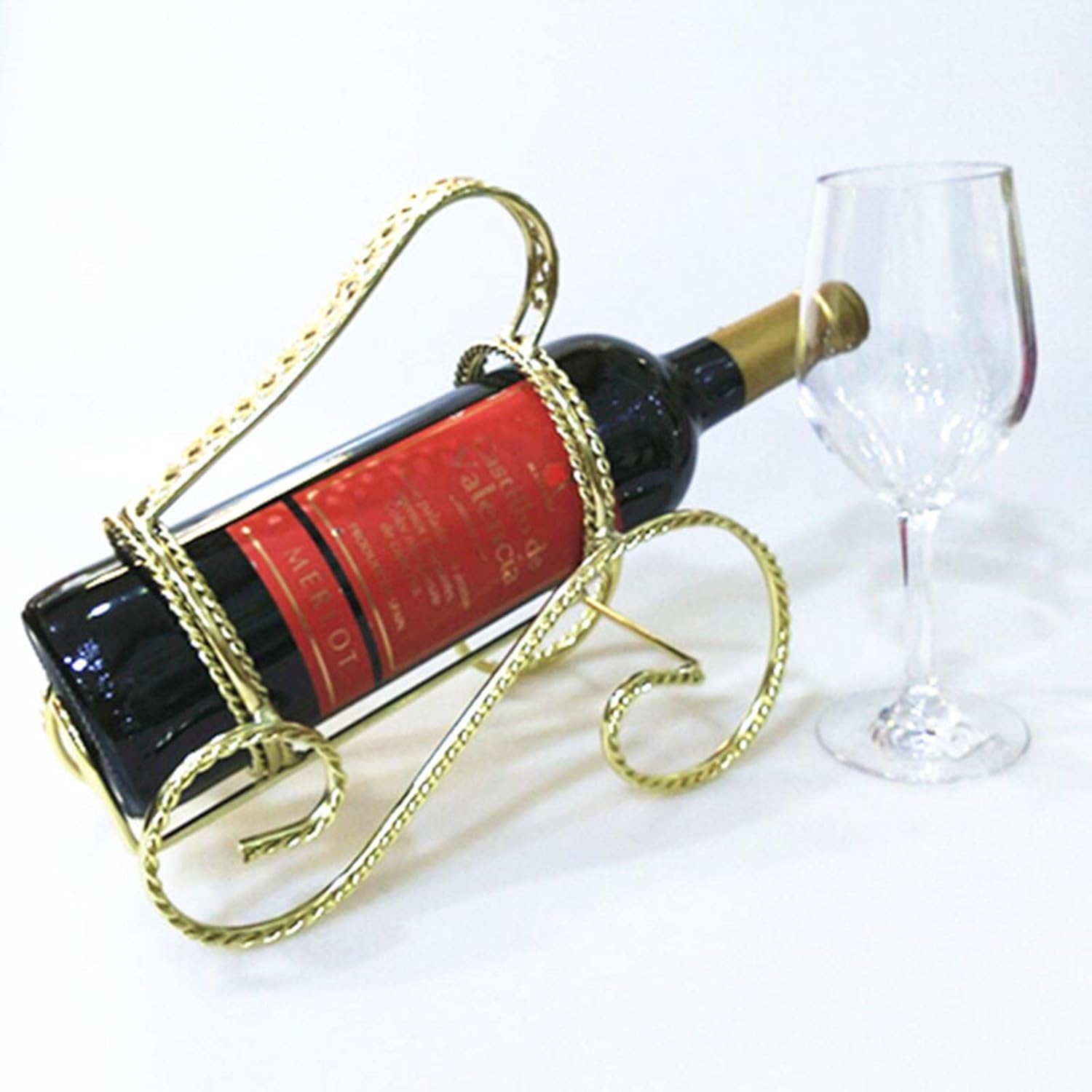 JUSHZ Iron Wine Rack Elegant Home Decor