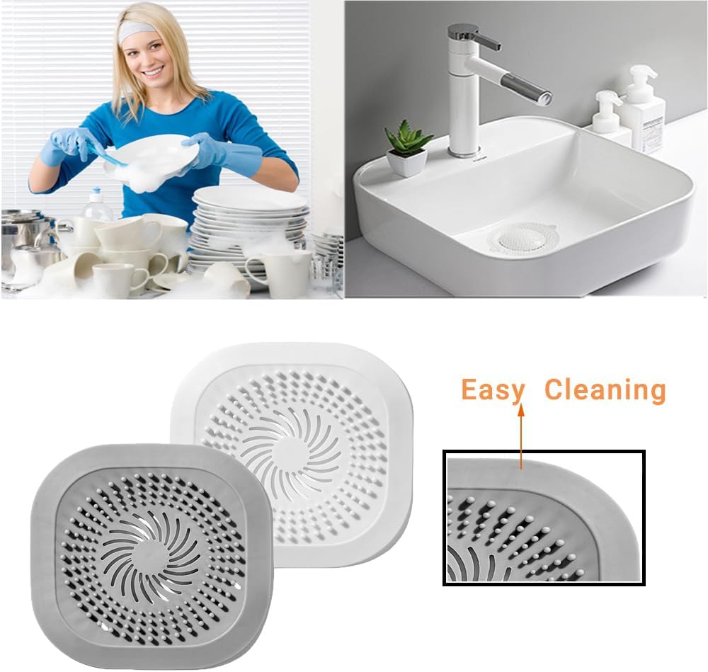 Pagabach Hair Catcher 2 Pack Silicone Drain Cover