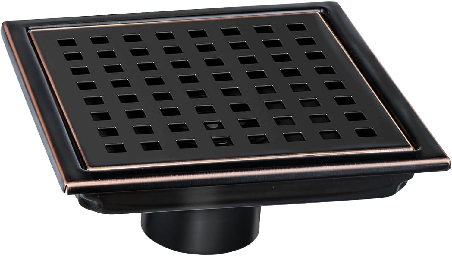 SaniteModar 6 Inch Shower Floor Drain with Flange and Removable Grid Panel