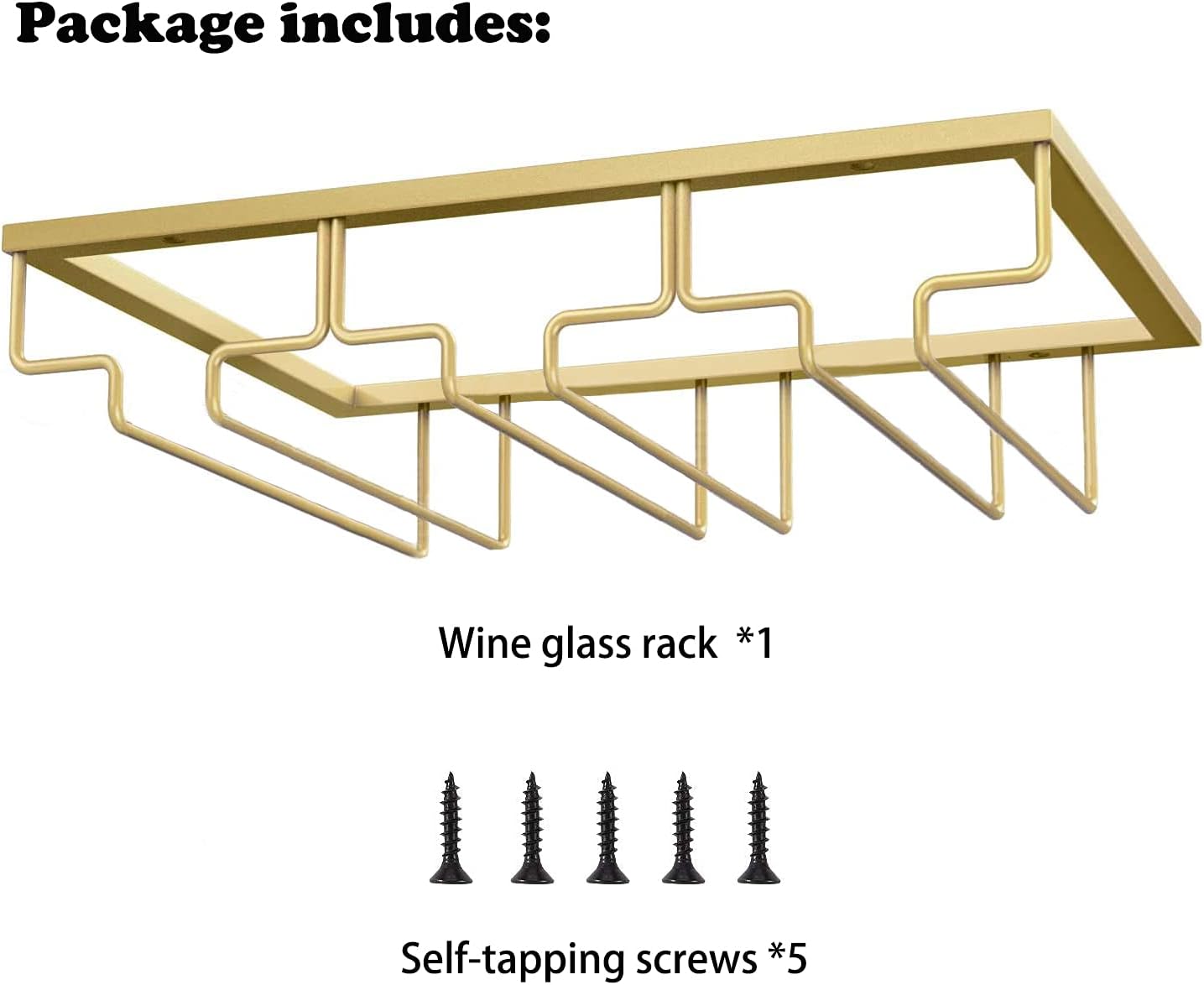 MATILODI Wine Glass Rack Gold 3 Rows