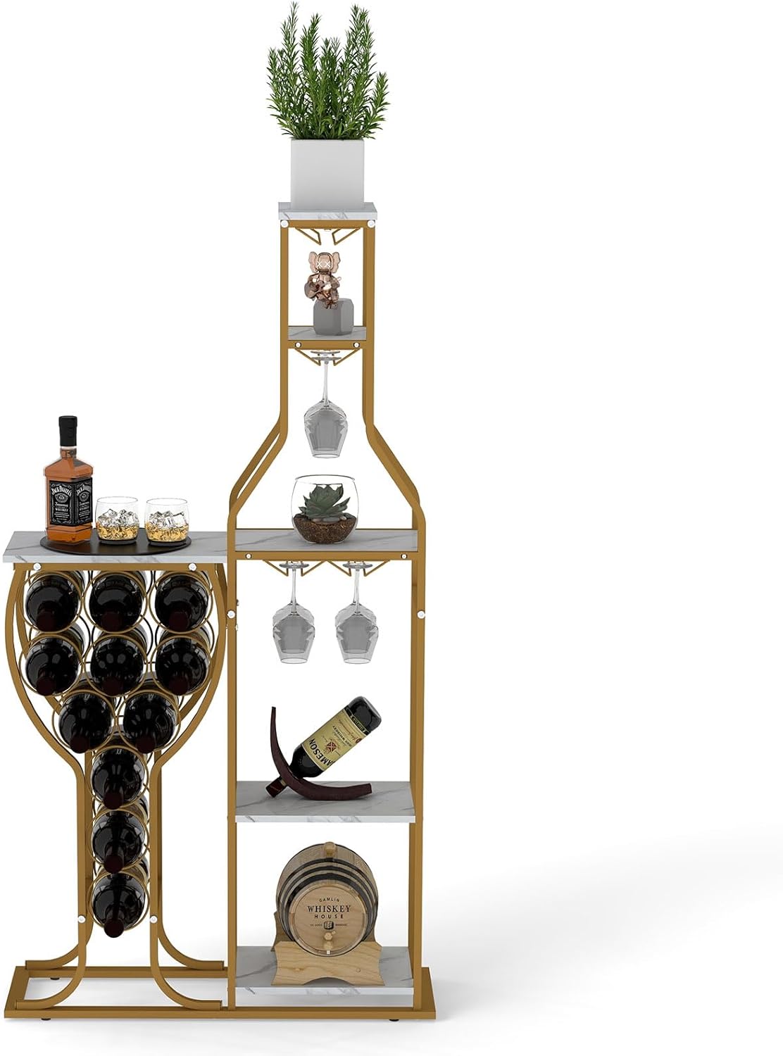 Mantianstar White 11-Bottle Freestanding Wine Rack