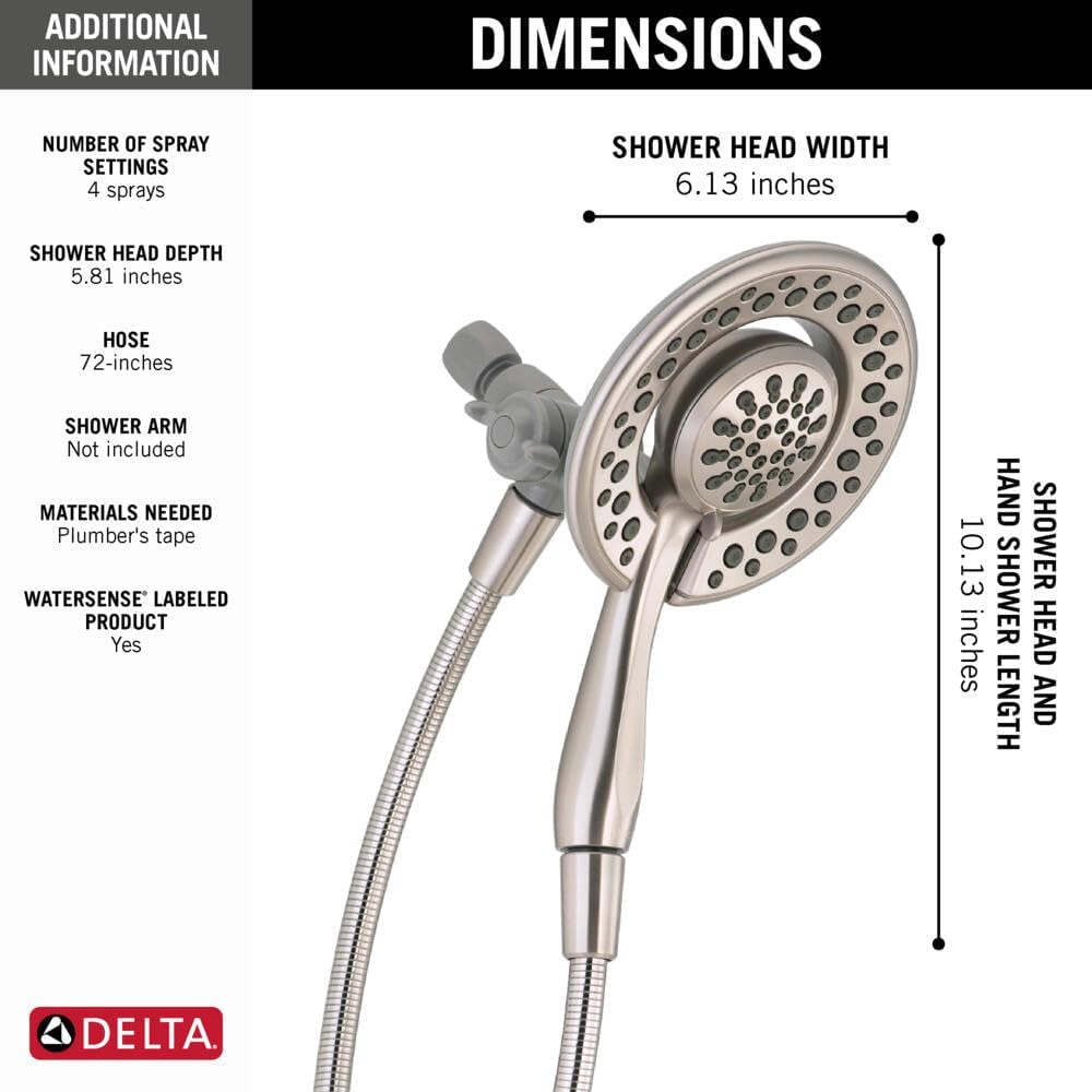 DELTA 75486CSN In2ition 2-in-1 Handheld Showerhead