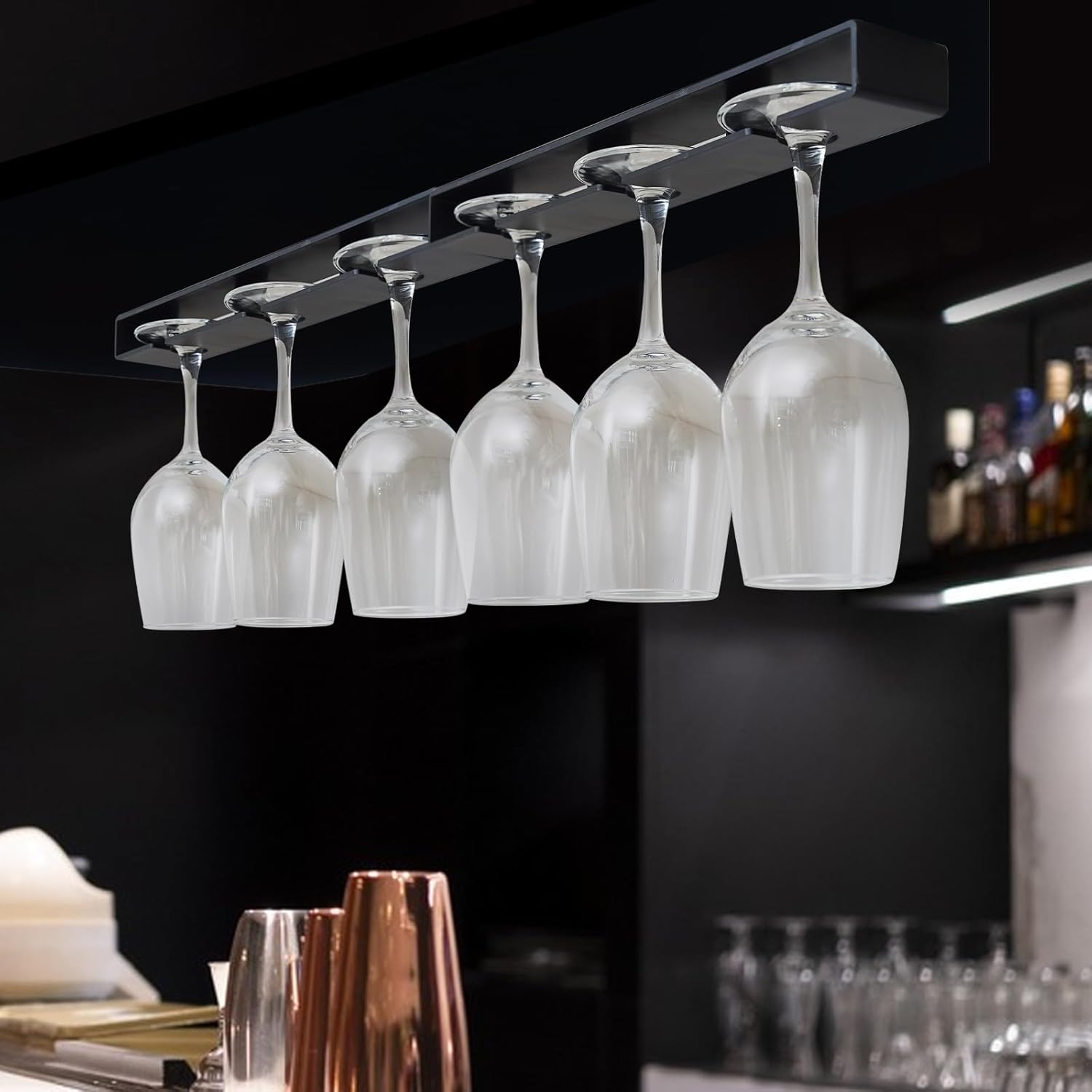 Vaisoeny Wine Glass Holder 2 Pack Black No Drilling