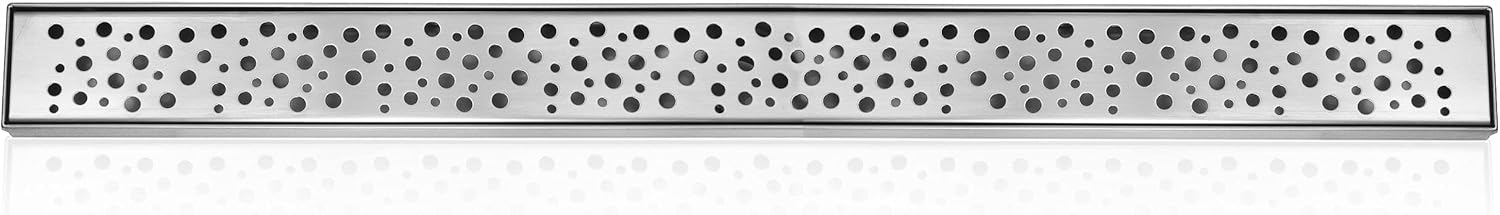 DreamDrains 32 in Linear Shower Drain with Rain Pattern Grate
