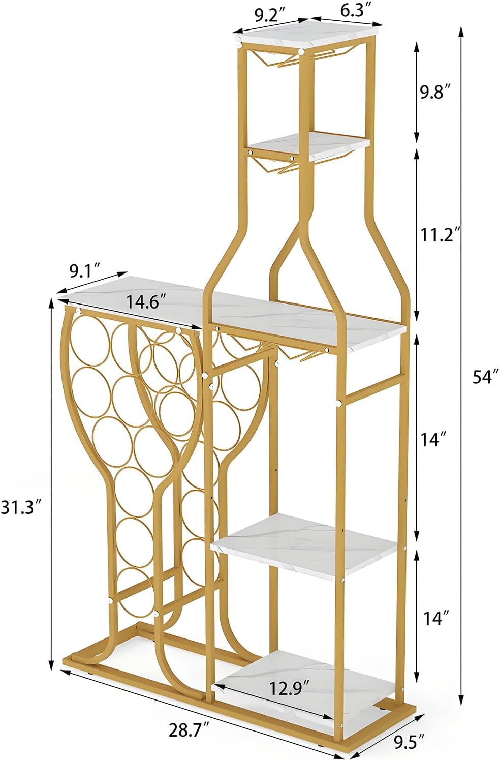 Mantianstar White 11-Bottle Freestanding Wine Rack