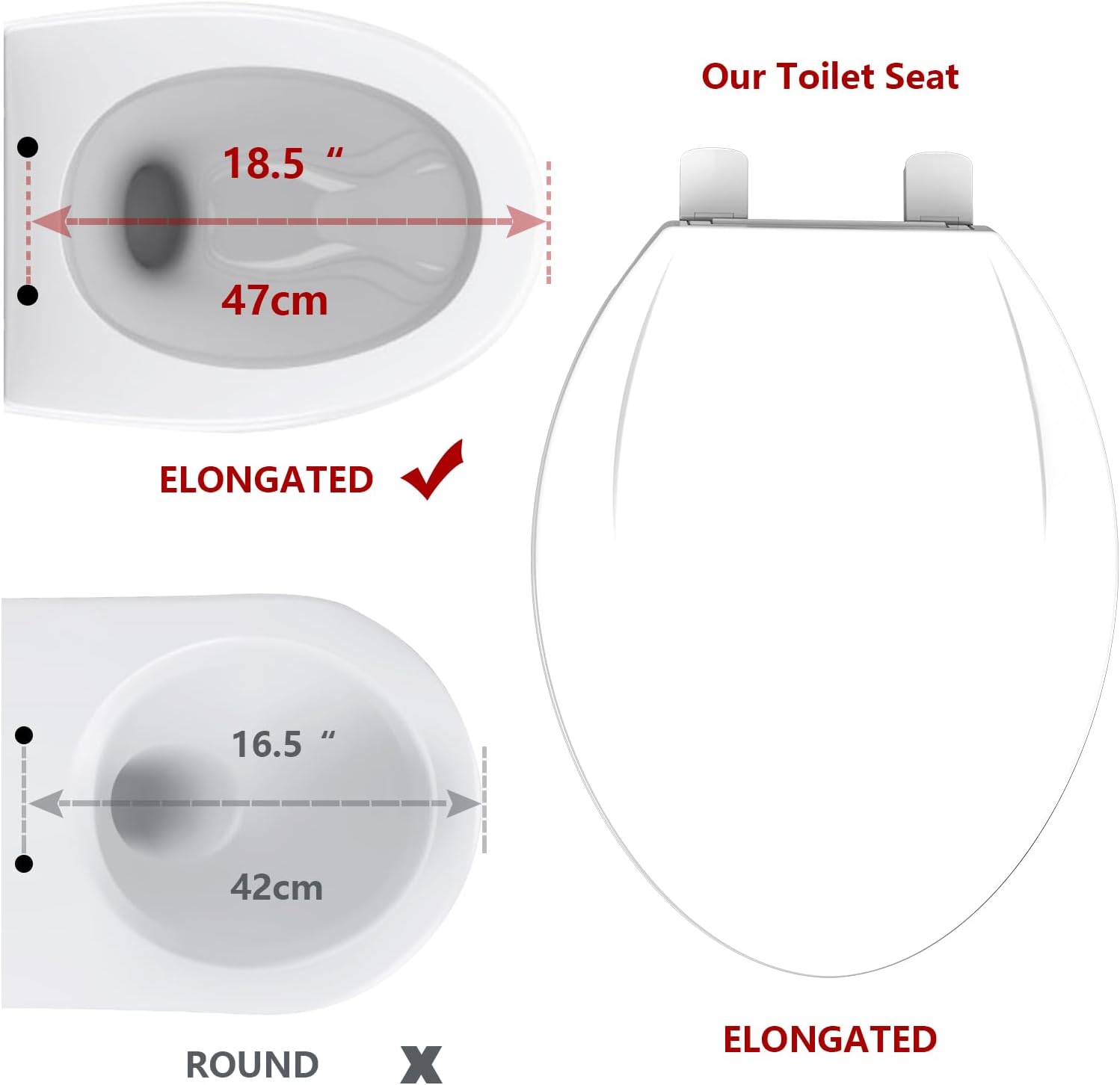 GarveeTech Elongated Toilet Seat with Slow Close and Stain-Resistant Cover